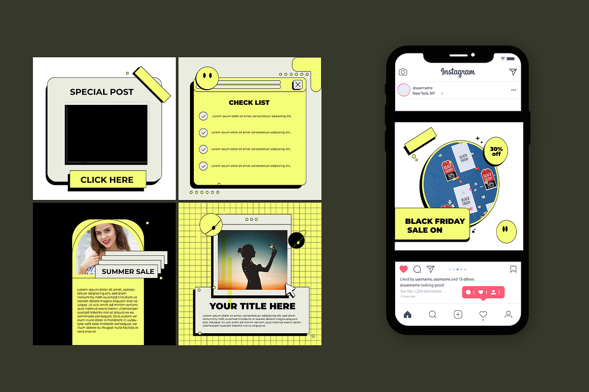 20 social media post design template, a Social Media Template by graphic bakers (Photo 13 of 15)