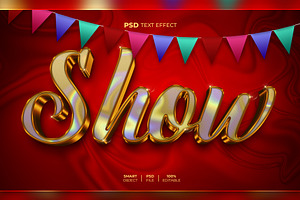 Show 3D Editable Text Effect