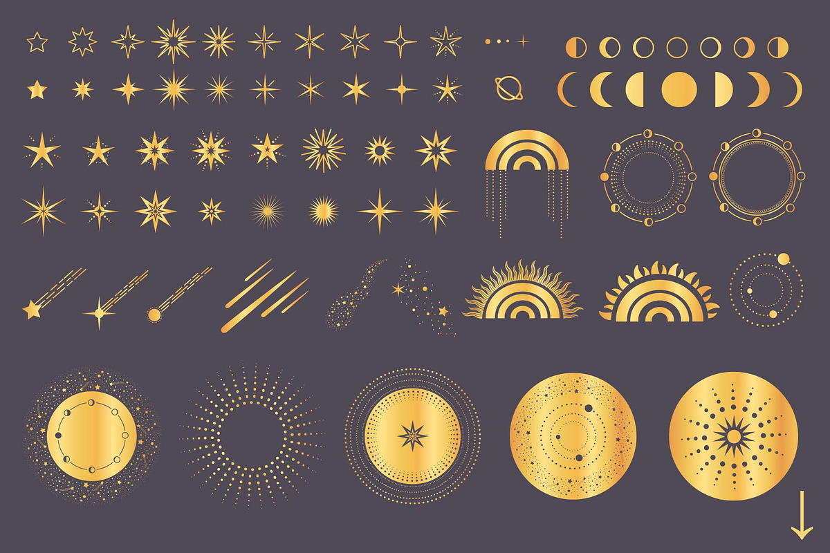 Moon & Star Magic Celestial pack, an Object Illustration by Alisovna (Photo 12 of 14)