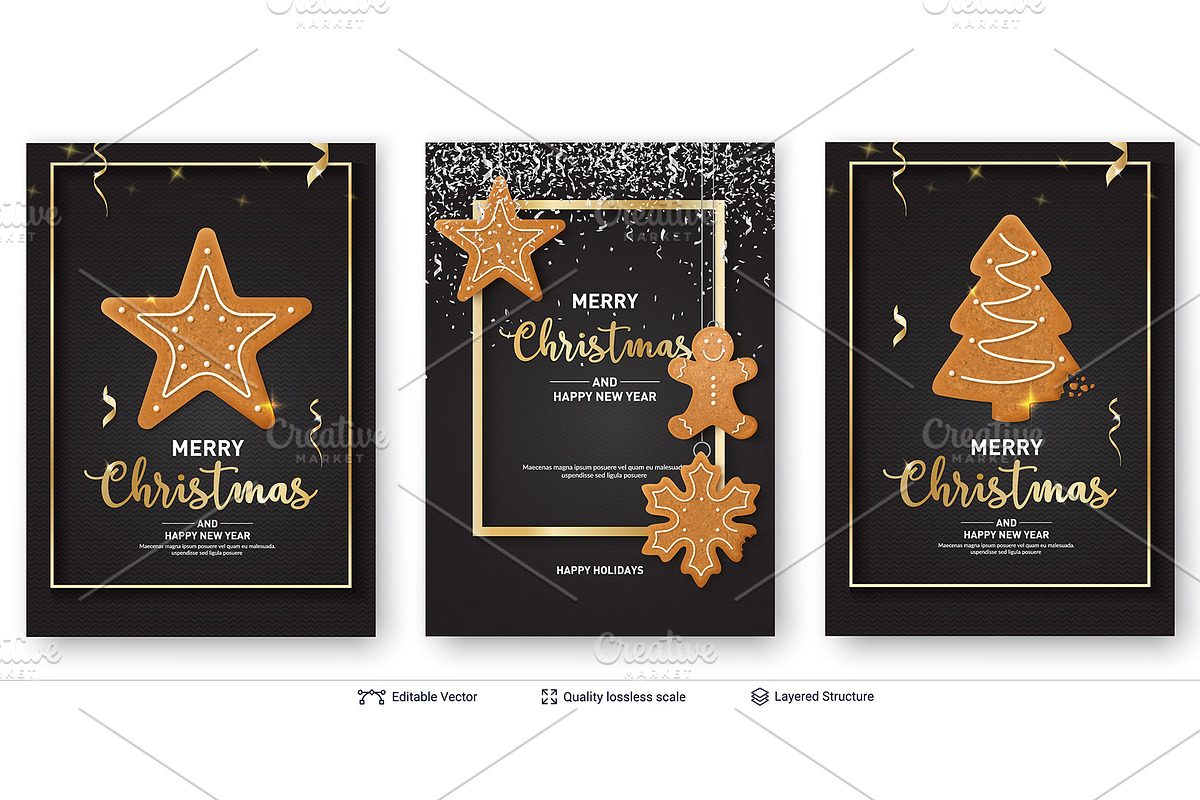Christmas and New Year Backgrounds., a Decorative Illustration by Chuhastock (Photo 12 of 14)