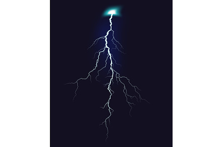 Lightning bolt striking from dark