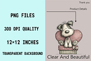 Whimsical Valentine Funny Dog Clipar, an Illustration by SVGArt (Thumbnail 3 of 8)