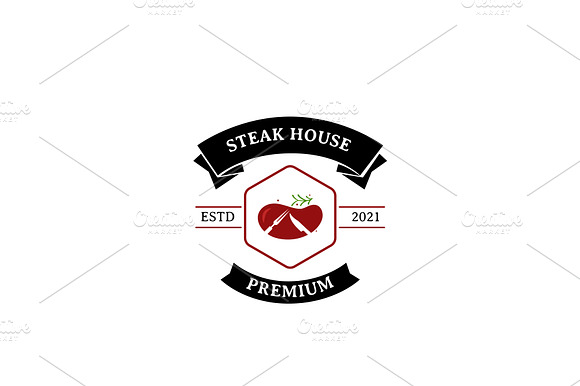 Premium Steak Logo Design preview 2