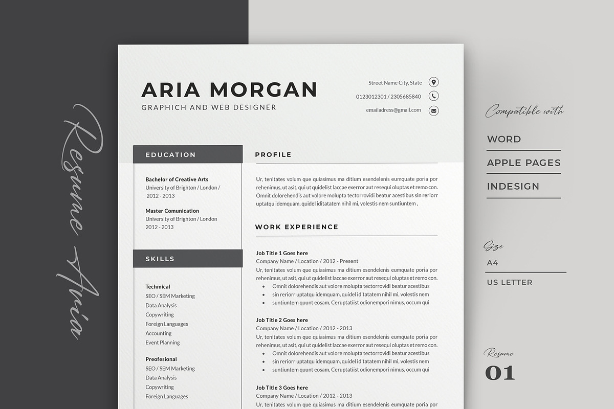 Word Resume Template, a Resume Template by Astut (Photo 1 of 6)