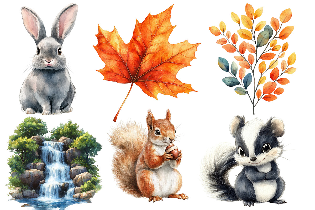 Cute Woodland Animal Clipart, an Illustration by Designworld (Photo 3 of 6)