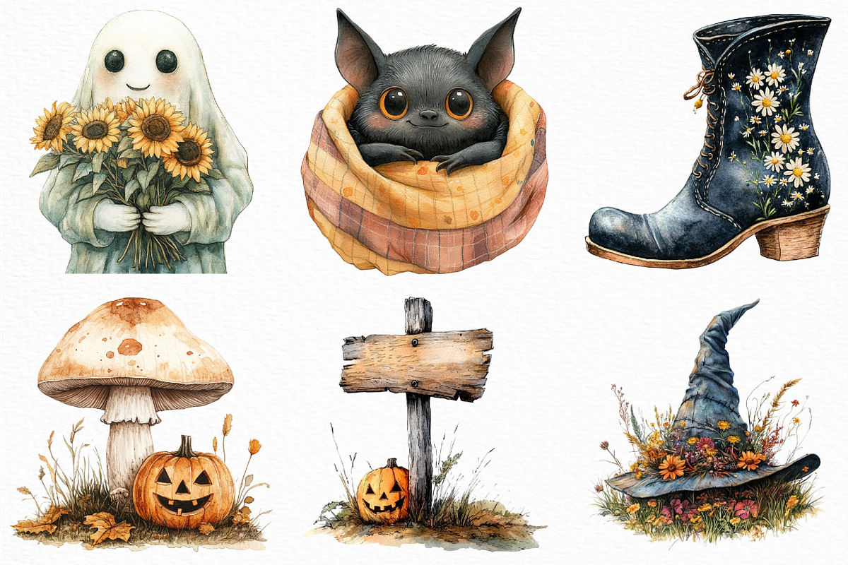 Serene Halloween Day Clipart, an Illustration by Craft Nest (Photo 4 of 6)