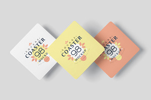 Square Coaster Mockups