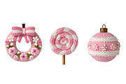 Pink Crochet Christmas PNG Bundle, an Illustration by Designworld (Thumbnail 5 of 5)