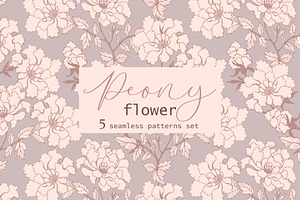 Peony flower pattern