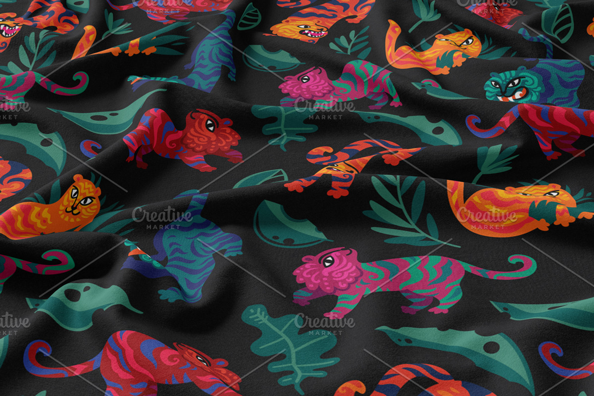 Chinese Tigers, a Pattern Graphic by PenguinHouse (Photo 11 of 12)