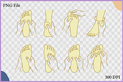 Foot Reflexology Massage Vector Set, an Object Illustration by Gfx Expert Team (Thumbnail 2 of 3)