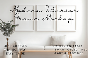 Modern Interior Frame Mockup Bundle, a Mockup by StormDigitalArt