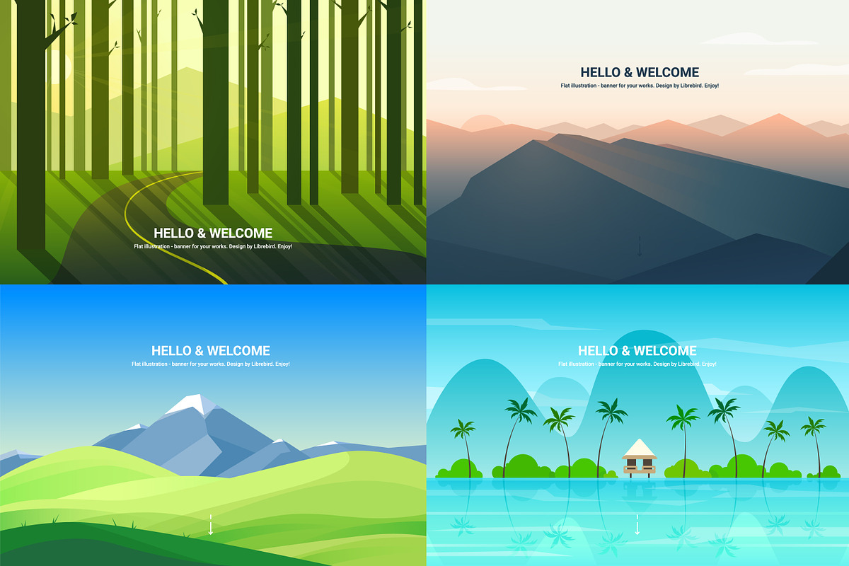 Set of Landscape Illustrations, an Illustration by Librebird (Photo 6 of 6)