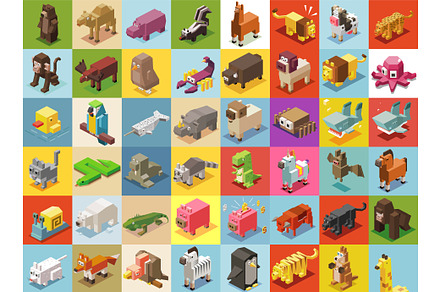 3D Illustration Isometric Collection, an Animal 3D Model by Designbytowo