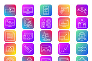 50 SEO Line Gradient Icons Set, an Outline Icon by shahsoft (Thumbnail 3 of 5)