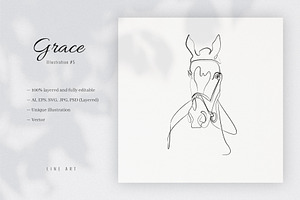 Grace 5. Line Art Illustration