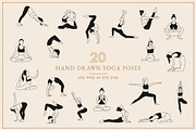 Hand Drawn Yoga Poses Illustrations, a Sport Illustration by Irene Florentina Design (Thumbnail 1 of 4)