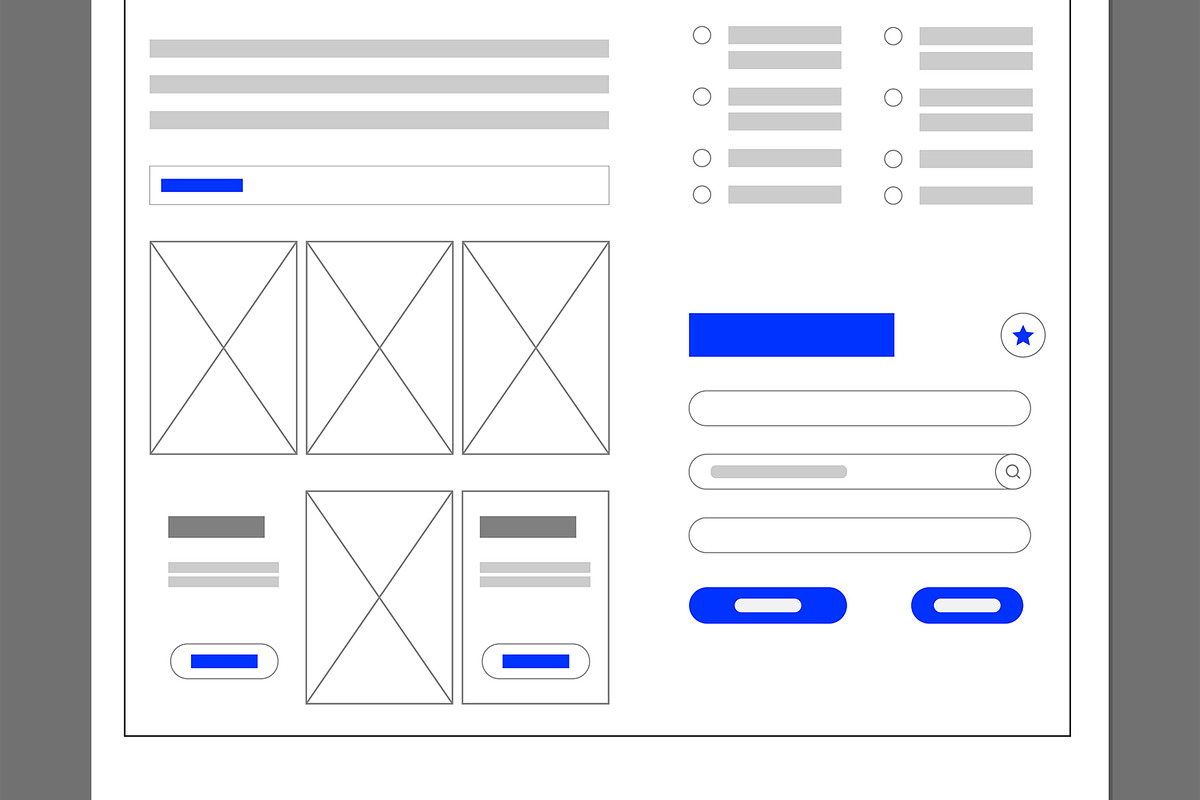 Food Wireframe Website Design
