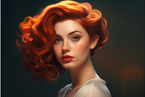 Chic Retro Hairstyle Woman. Generate