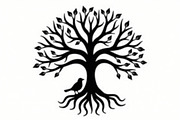 Tree Silhouette with Birds Bundle, an Illustration by Designs_River (Thumbnail 5 of 9)