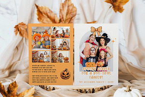 Halloween Family Postcard Template