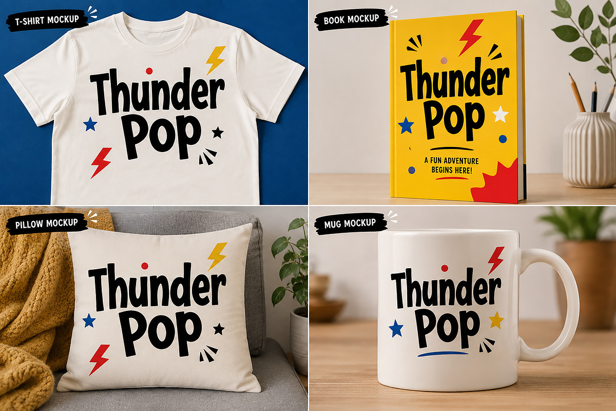 Thunder Pop – Bold Playful Font, a Slab Serif Font by Wow Magic (Photo 2 of 4)