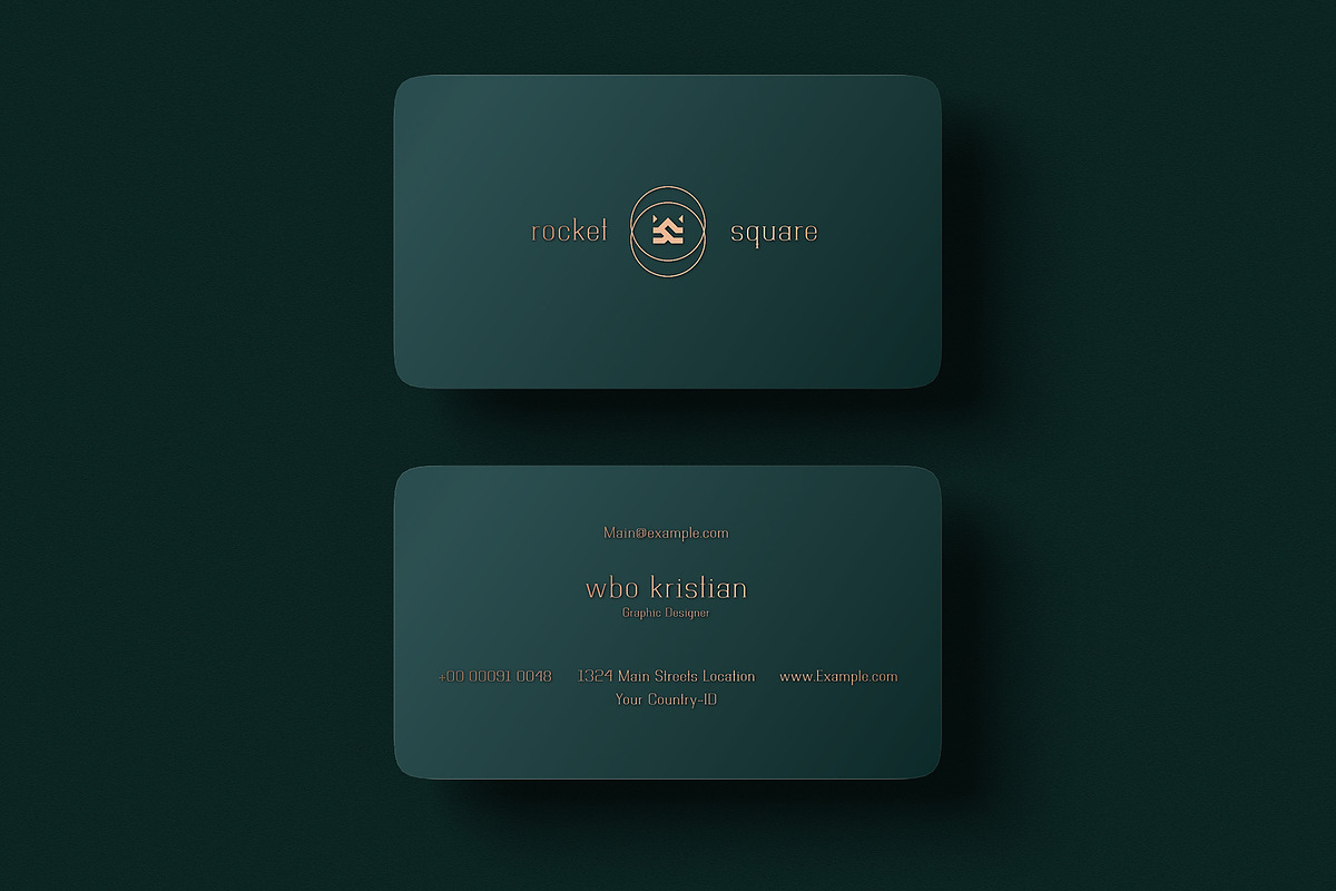 Unique Green Business Card Template, a Business Card Template by Ctrl space studio (Photo 2 of 6)