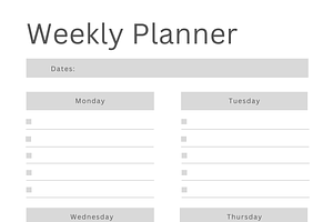 Printable Minimalist Weekly Planner