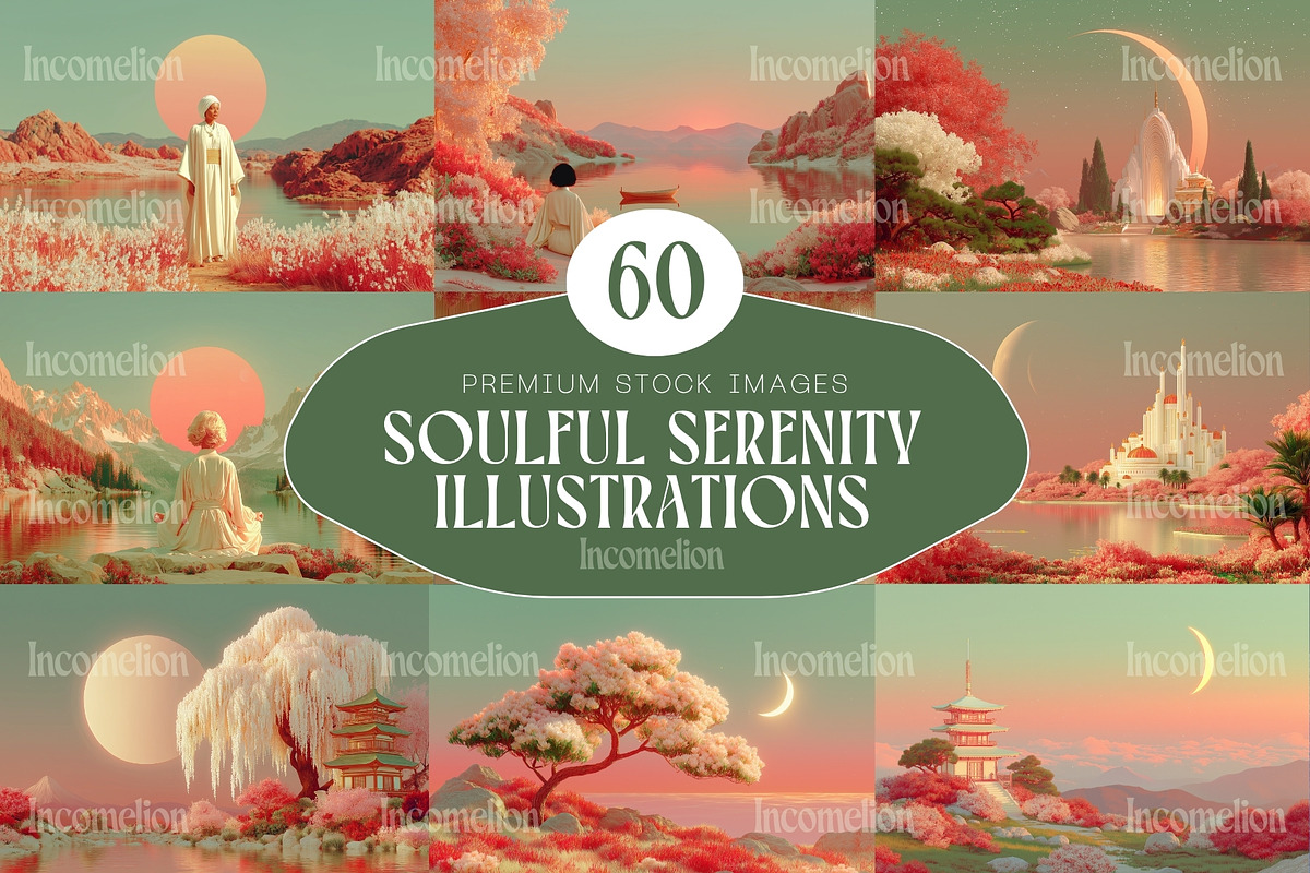 60 Peaceful Serenity Illustrations, a Decorative Illustration by Incomelion (Photo 1 of 11)