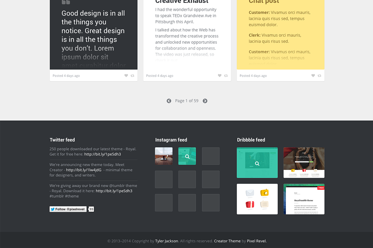 Creator tumblr theme, a Websites & App Template by Pixel Revel (Photo 3 of 5)