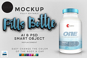 Realistic Pills Bottle V3, a Product Mockup by Black.dot™ (Thumbnail 1 of 2)