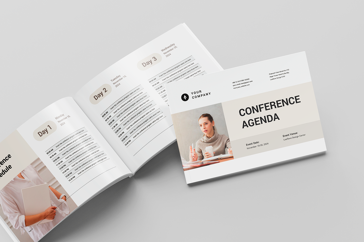 Conference Agenda | MS Word & Indd, a Brochure Template by Leaflove (Photo 2 of 10)