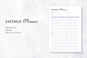 Savings Planner Template