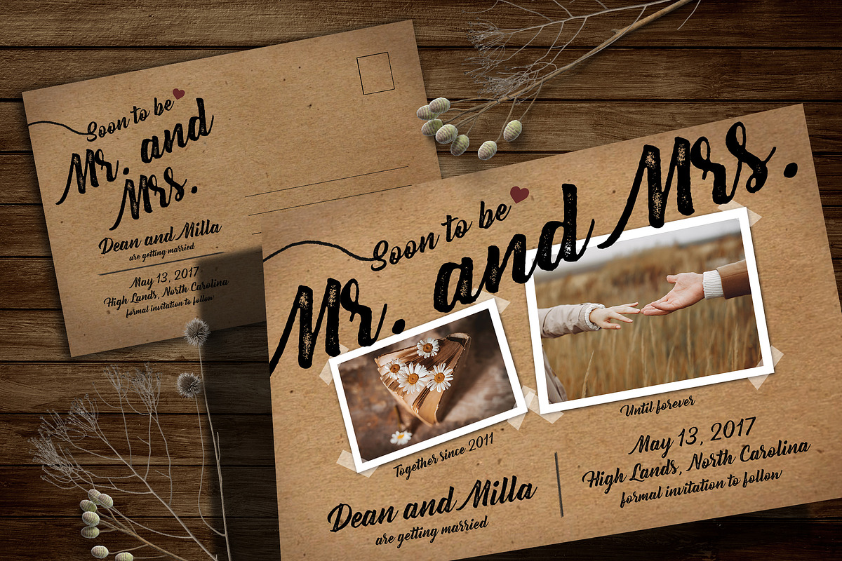 Vintage Save the Date Post Card, an Invitation Template by Aarley Kaiven