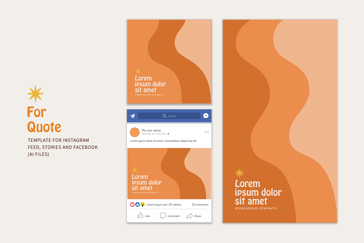 70s Social Media Set, a Social Media Template by designerbianca (Photo 4 of 8)