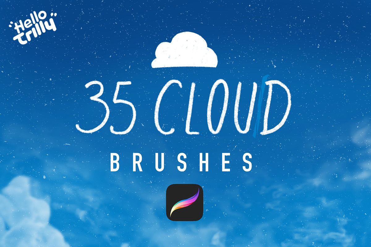 35 Cloud Brushes for Procreate, a Brush Add-On by Hello Trilly (Photo 1 of 7)