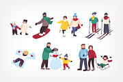 People, kids play winter games set, a Person Illustration by Good Studio (Thumbnail 2 of 3)