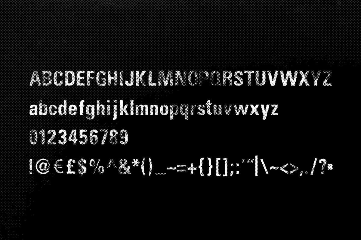 Dirty Halftone Font preview 4
