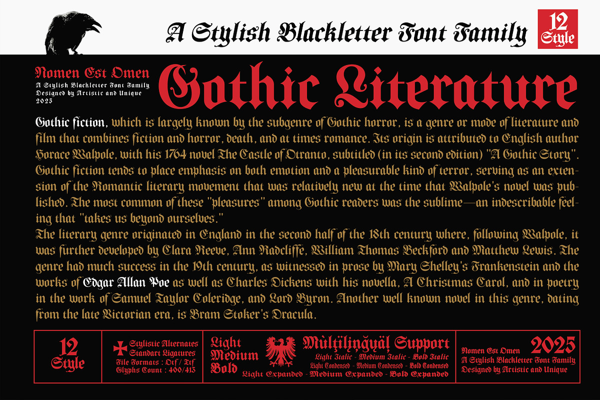 Nomen Est Omen - Blackletter Font, a Blackletter Font by Artistic & Unique (Photo 9 of 15)