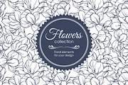 Linear vector magnolia flowers set, an Illustration by Color and Decor (Thumbnail 3 of 3)