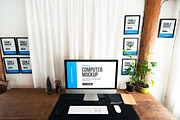 iMac Desk & Poster Frame Mockup, a Mockup by SimplDesign (Thumbnail 2 of 11)