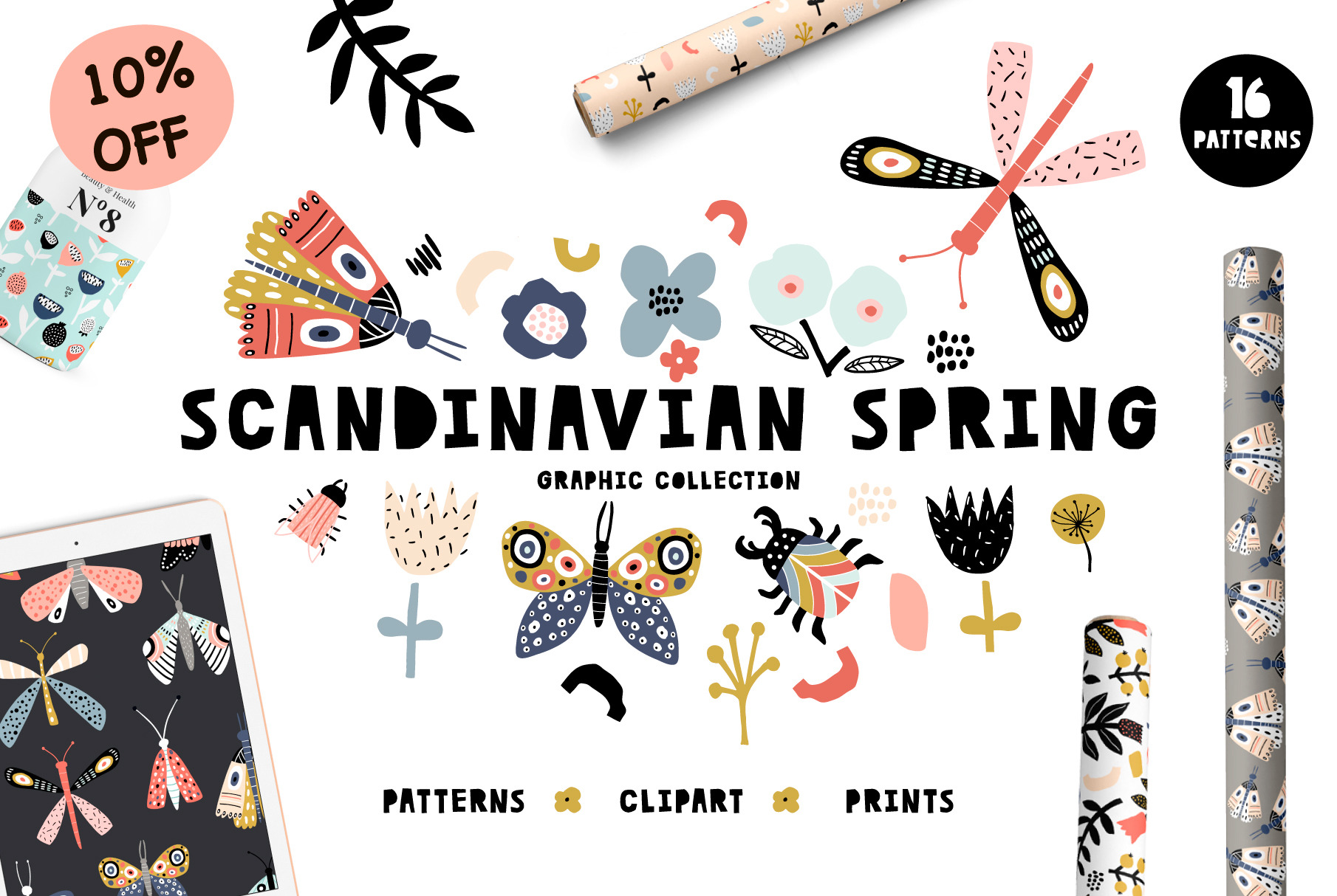 SCANDINAVIAN SPRING GRAPHIC KIT, a Pattern Graphic by solmariart