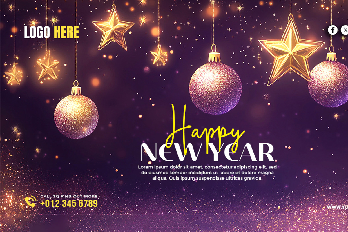Happy New Year Template Bundle, a Social Media Template by gstudiovect21 (Photo 13 of 16)