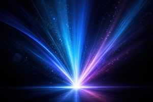 Light beams create colorful patterns