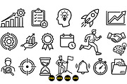 Business Productivity Icon Set, an Illustration by designvectx (Thumbnail 3 of 3)