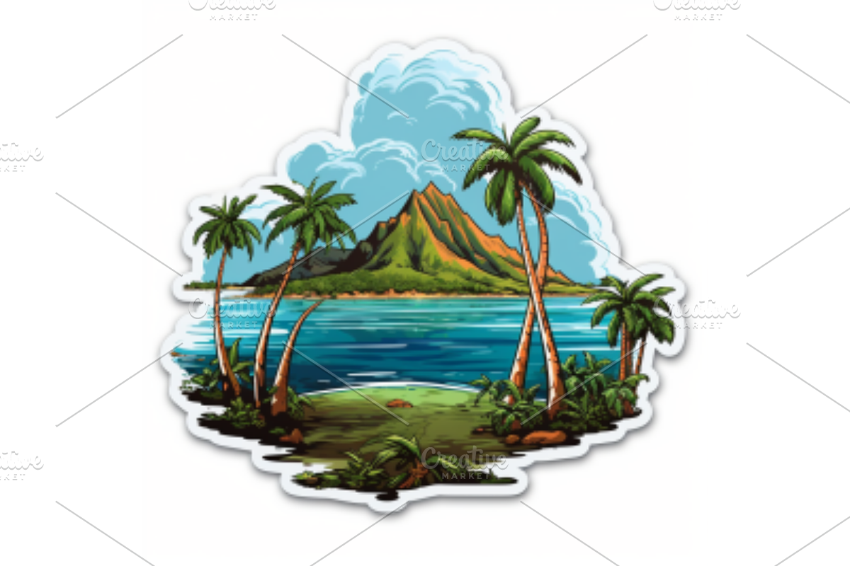 Tropical Digital Sticker, a Decorative Illustration by Creative design (Photo 2 of 7)