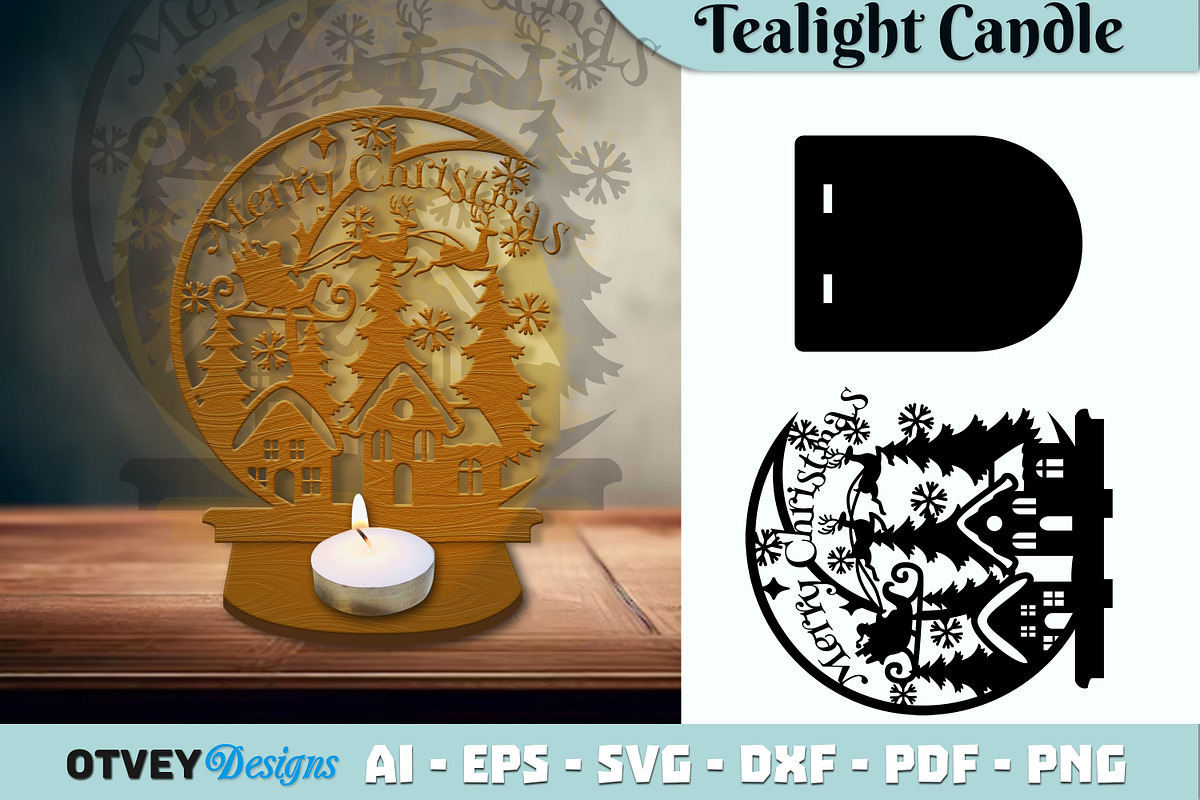 Crescent Santa Seligh Tealigh Candle, a Decorative Illustration by OTVEY DESIGN (Photo 10 of 13)