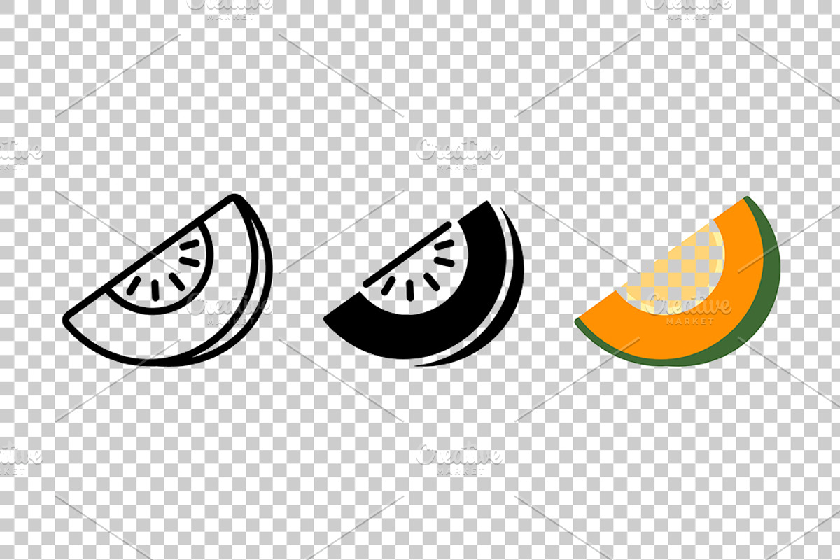 Cantaloupe Slice Vector Icons, an Object Graphic by Artonix (Photo 3 of 3)