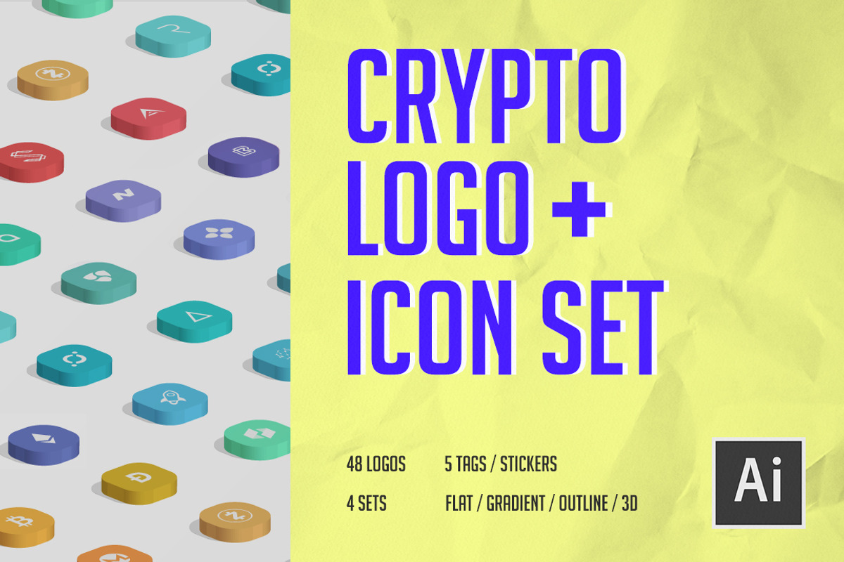 Crypto Logo Icon Set, an Outline Icon by NeonLeon (Photo 1 of 6)