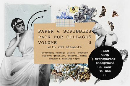 Paper & Scribbles Pack for Collage 3, an Object Graphic by Ana's Fonts